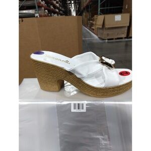 Toscanella Womens Heel with bow White 8.5